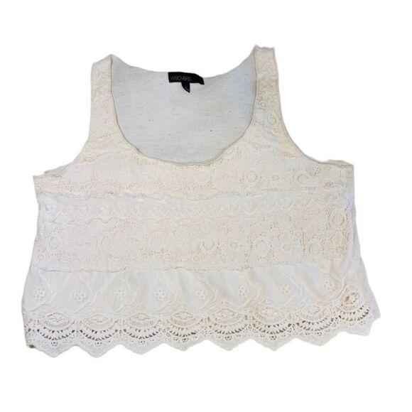 10/$25🦋 Weavers Ivory Crochet & Lace Crop Top - Small - Picture 5 of 10